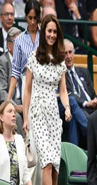 Sukienka Kate Middleton Polka Dot Letnia sukienka plisowana peplum krótka elegancka sukienka księżniczka3329114