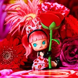 블라인드 박스 Popmart Molly Molly Mika Ninagawa Flower Dreaming 시리즈 시리즈 블라인드 박스 장난감 추측 가방 미스터리 상자 Mistery Caixa 액션 피겨 놀랍게도 귀여운 Y240517