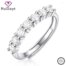 Clusterringe Huisept trendy Frauen Ring 925 Silberschmuck Accessoires mit Zirkon Edone Finger für Hochzeitsfeier Engagement Geschenke