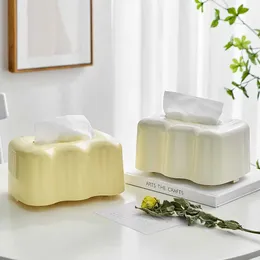 Tissue Boxes Napkins Modern Plastic Cream Cloud Tissue Box Creative Cute Tissue Storage Home Living Room Bedroom Office Decoration Desktop Decoration J240514