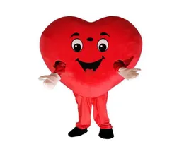 2019 Factory Red Heart Love Mascot Costume Love Heart Mascot Costume può aggiungere logo9111648