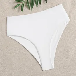 Mode kvinnors ruched badbottnar hög midja fräck baddräkt bikini vit sömlös trosor sommar simning shorts