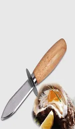 Oyster aço inoxidável faca maçaneta de madeira oystas arrasando facas de cozinha frutos do mar compartilhados abridor de cascas de abridor de cascas 4862889