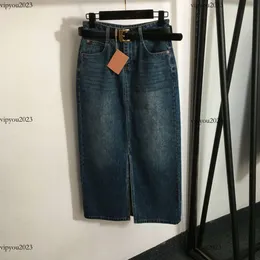 Дизайнерская джинсовая юбка Женская бренда женская одежда летнее платье модные буквы вышивка.