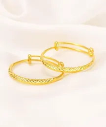 Bangle 2pcs złota kolor urocza bransoletka dla niemowląt Wysokiej jakości regulowane dzieci bransoletki prosta modna biżuteria na Bliski Wschód Arabski prezent 5603209