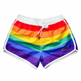 Rainbow Mens Beach Board Bond Satings Satings Swimswears Armilhas de roupas de banho sexy boxer swimsuit surf calças curtas Desmiit zwembroek 240509