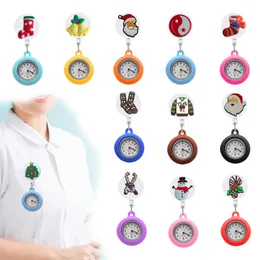 Начатые часы рождественские клипы карманные часы Sile Brooch Fob Медицинская медсестра часов убирается на медсестрах для медсестер.