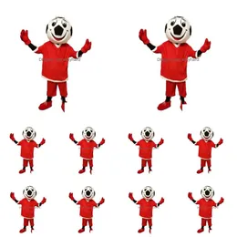Mascot عالية الجودة صور حقيقية Deluxe Red Football Cootume Cartoon ADT Size Size Drop Dropend Assuumes DH3BT