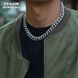 13 mm Hip Hop Miami Curb Neckace Cuban Chain Necklace Golden Iced Out Rhinestones Paved Cz Bling Rapper Link Collane d'argento Uomini Gioielli 283O