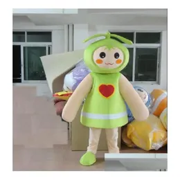 Mascot Green Seed Bud Sprout Burgeon Fenfen Plant Costume with Thin Arm Legs LING LANDS LIME BIG FEAT