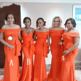Sirena arancione abiti da damigella d'onore da damigella lunghi stili più diversi dello stesso colore ragazze nere africane sexy abiti da ballo abiti da ballo 260x 260x