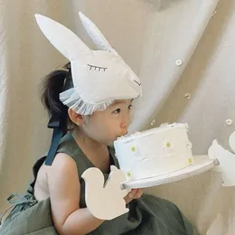 Kinder Hutkappe für Boy Girl DIY Funny Oster Kaninchen Gesichtsmaske Geburtstagsfeier Tanz Kopfwege Requisiten Kinder Baby Hüte und Kappen L2405