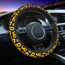 Coperchio del volante di sterzo Copertura per auto per girasole per donne Anti slip e assorbimento del sudore Auto Protector Universal 15 pollici