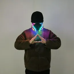 Светодиодный многоцветный стробоскоп маска для заклепки киберпанк Night DJ Party Lighting Costum