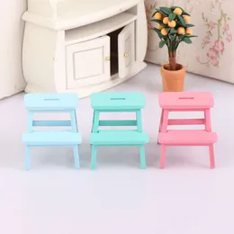 1:12 Dollouse Miniature Step Stool Padstol Chair Model Furniture Acessórios para Doll House Decor Kids Fingle Play Toys