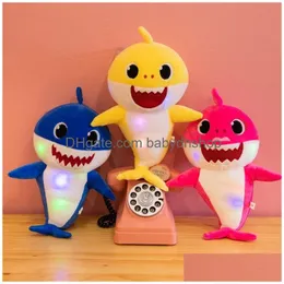 Gefüllte Plüschtiere Spielzeug Eltern-Kind-Kind 32cm weicher Hai Baby Hautpuppe Tier Spielzeug Marine Interactive Childrens p odrmp Drop d Dhdhz