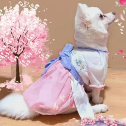 Vestuário para cachorro original pet hanbok japonês kimono small saia fantasia de roupas de gato designer de gatos