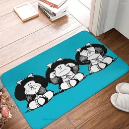 Carpets Anime Mafalda Banho Carpete não deslizante Tapete de três quartos de recepção do capacho de decoração de piso