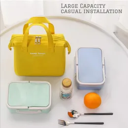 Storage Bags Trendy Large-capacity Insulation Lunch Bag Portable Out To Work Box With Steel Frame