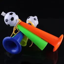 24pcs/Los Kinder Fußballfan Cheerfans Gas Horn Cheerleading Sportfan Spielzeug Plastik Trompete Europäischer Pokal 240517
