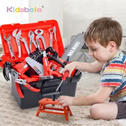 Workshop Tools Workshop Kids Kitbox Kit Educational Toys Reparo Tool Toys Brinques Plástico Aprendizagem de jogos Engenharia Finja Play