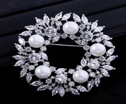 Pinos broches corsage pérolas embrulhado zircão de zircão redondo clássico cristal selvagem de rovskis woman jóias de casamento roupas de jóias9597168