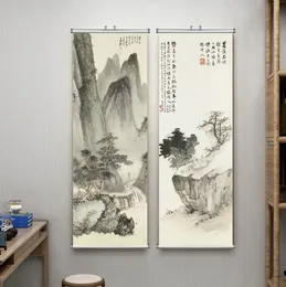 Affiche di pittura di tela vintage Zhang Daqian Wall Art Picture per poster del soggiorno e stampe decorazioni per la casa 240507
