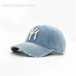 Caps Ball Caps Nowe dorosłe mężczyźni Casual Vintage Denim My NY Hafdery Baseball Cap Woman Cotton Sport Hap Hip Hop Snapback Golf Hats Gorr