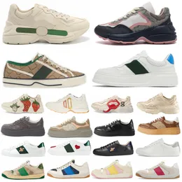 Designer rhyton skor multicolor sneakers män kvinnor tränare tennis 1977 sneakers vintage screeneroutdoor skor vintage chaussures plattform sneaker sko 35-45