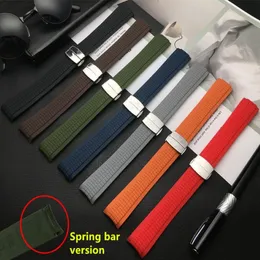 21mm Black Green Green Silicone Rubber Watch Band for Strap for Aquanaut Series 5164a 5167a Watch Band Spring Bar 277m