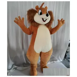 Costume da scoiattolo mascotte per la vendita di cartone animato Supporto di vendita per la consegna di consegna per la consegna di uscita DHMBT