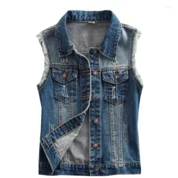 Women's Vests Lady Vaquero Chaleco Cow-boy Gilet Spring Denim Female Autumn Vest Woman Abrigo Waistcoat