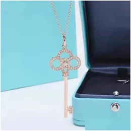 Pendant Neckor Classic 925 Sier Cross Necklace Fashion Designer Womens 18K Diamond Girls Holiday Gift Factory With Box Drop Deliver Dhkxj