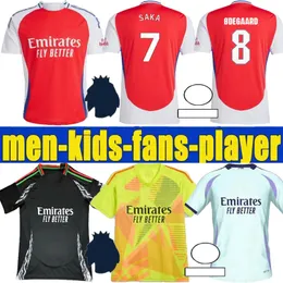 Odegaard Havertz Rice Smith Rowe G.Jesus Saka Soccer Jersey Saliba 24 25 фанатов версии 2024 2025 футбольные комплекты Men Men Child