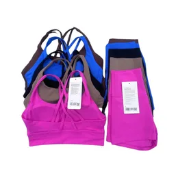 LL Women Yoga устанавливает Push Up Fitness High Taist Hotty Biker Shorts Sports Bra Pad Elastic Sportswear наряды брюки в тренажерном зале Тренировки