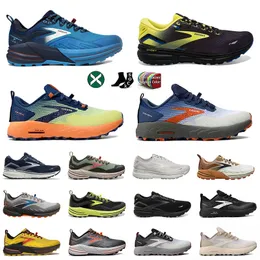 Mode toppkvalitetsdesigner Brooks Cascadia 17 Ghost 15 Rinnande skor Triple Black White Grey Orange Andningsbara utomhussportträningskor Mens kvinnor