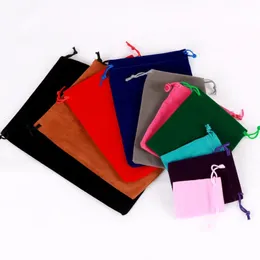 7x9 8x10 9x12 Coloful Drawstring Pouch Bag With Jewelry Christmas Wedding Gift Bags Pouches Velvet Candy Travel 240517