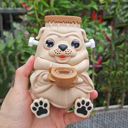 Hot Selling FrankenPug Silicone Smoking Hand Pipe Hookah Bong With Nine Holes Glass Bowl Unbreakable Bongs Water Bubble Pipes