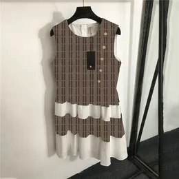 Vestidos de colete estampado de carta clássica para mulheres design de festas de festas Saias de casamento vestido de moda sem mangas roupas femininas