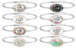 Charmarmband som säljer 8 st Pack Bible Vers Armband Silver Color 25mm Art Glass Dome Scripture Christian Jewelry Faith Giftc3781939