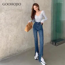 Frauen Jeans GooHojio Jean für Frauen mit hohen Taillenhosen und große dünne Frau L Denim Modis Streetwear