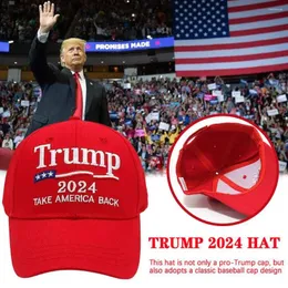 Ball Caps Baseball 2024 Amerikanischer Präsidentschaftshut Slogan bestickter Snapback Verstellbarer Flaggenmützen USA B4B1