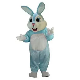 2024 Anpassung hellblau Kaninchen Maskottchen Kostüm Performance Spaß Outfit Anzug Geburtstagsfeier Halloween Outfit -Outfit -Anzug Festival Kleid Erwachsene Größe