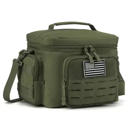 Tactical Lunch Box for Men Military Heavy Duty Lunch Bag Work Leakproof Insulated Durable Thermal Cooler Bag Meal Camping Picnic 240430