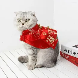 Костюмы для кошек воротник праздничный очаровательный -выживающий костюмы в тренде с китайским стилем Pet красный конверт Высококачественный универсальный