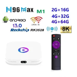 Caixa de TV Android H96 MAX M1 13 RK3528 64GB 32GB 16GB 2.4G 5G WIFI BT 5.0 Global Media Player Configure a entrega do receptor de entrega de queda DHS1G