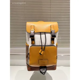 2024 Fashion Trend Coa Track Casual Soft Leather High Quality Double Shoulders Mens Pack Designer Backpack Computer Bags Wallet Handbags Strap Composite Bag for Men