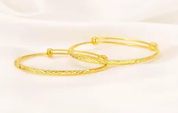 Bangle 2pcs Золотой цвет милый детский браслет высококачественный регулируемый детские браслеты Простые модные ювелирные изделия на Ближнем Востоке Африка подарок 974687