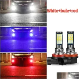 Фары автомобилей Новая светодиодная туманная лампа со мигающим красным зеленым розовым синим супер ярким H3 H8 H11 9006 9005 H7 Модифицирован 3030 Трехцветный BB DRO DHTNV