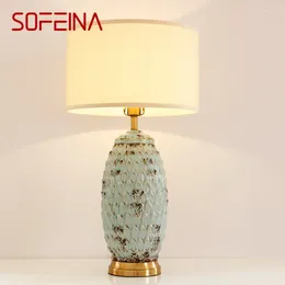 Lâmpadas de mesa Sofeina Luz de cerâmica moderna LED LED LEDRA CRIATIVA DE MENHA DE CABA DE CABA PARA CASA DOME